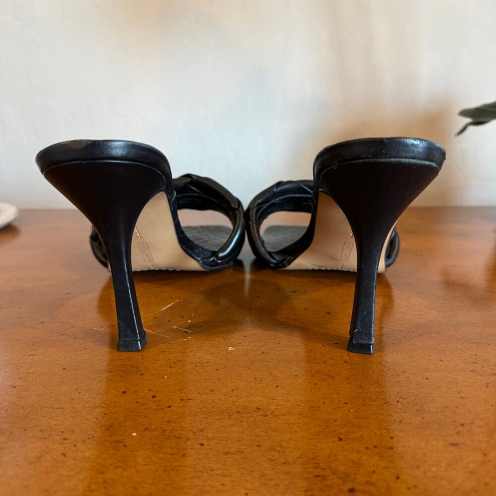 Vince Camuto Brelanie Black Leather Heeled Sandals Size 10M - Picture 4 of 7